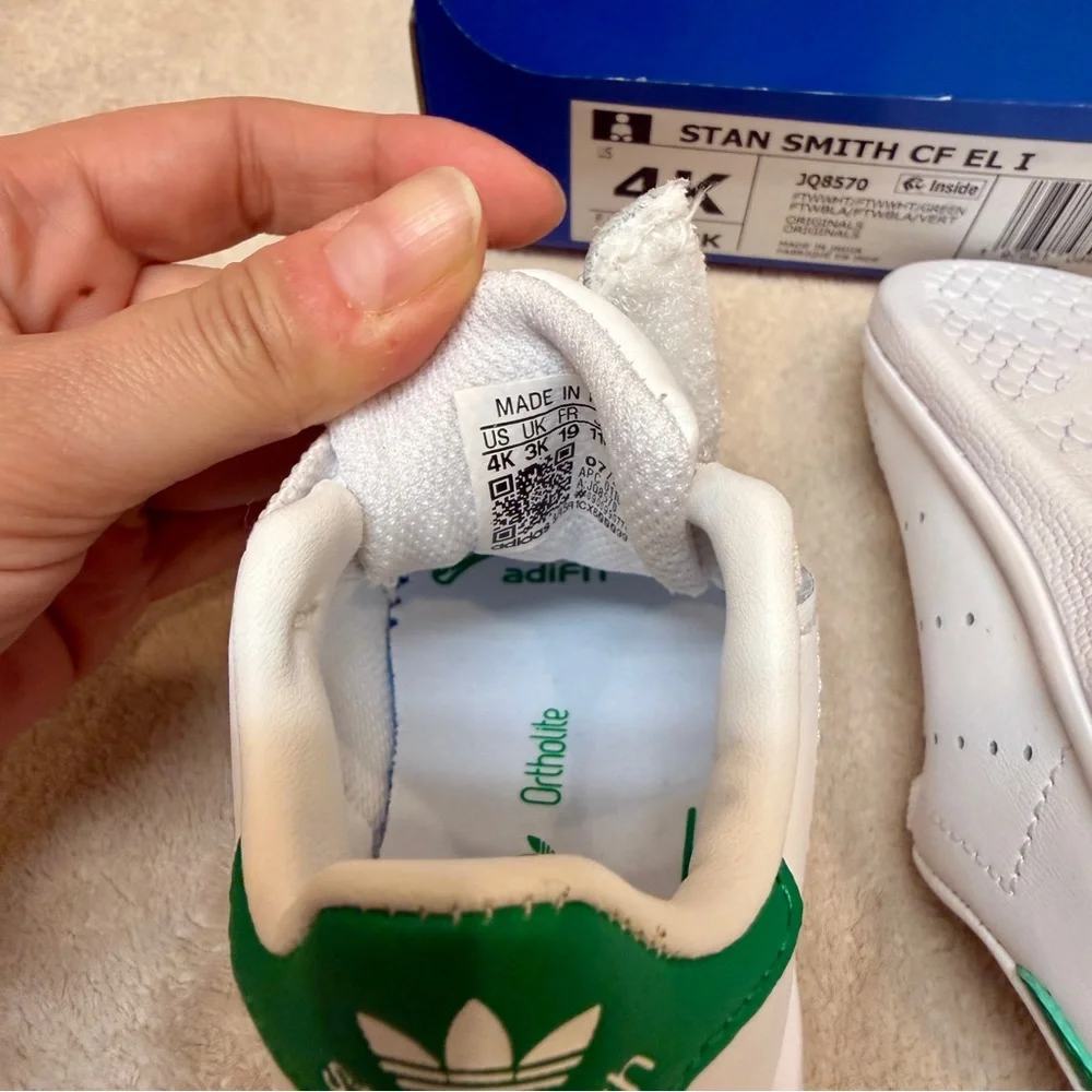 Kids Adidas Stan Smith Sneaker White and Green